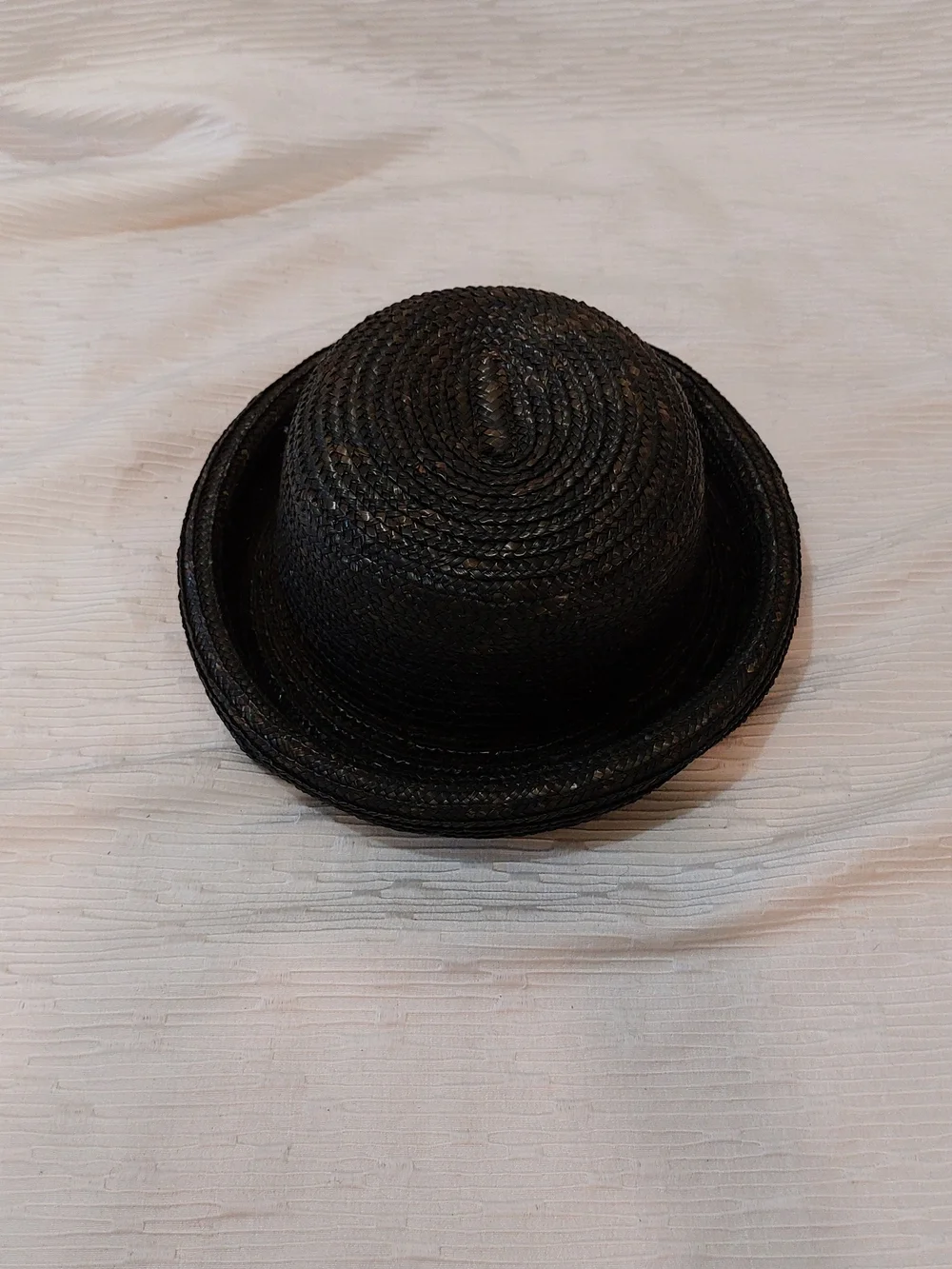 Vintage Black and Natural Straw Bowler Hats - Picture 6 of 9